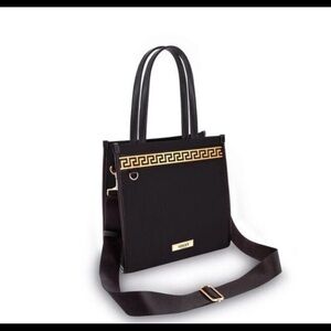 Versace Luxury Canvas Crossbody / Shoulder Small Bag In Black Color